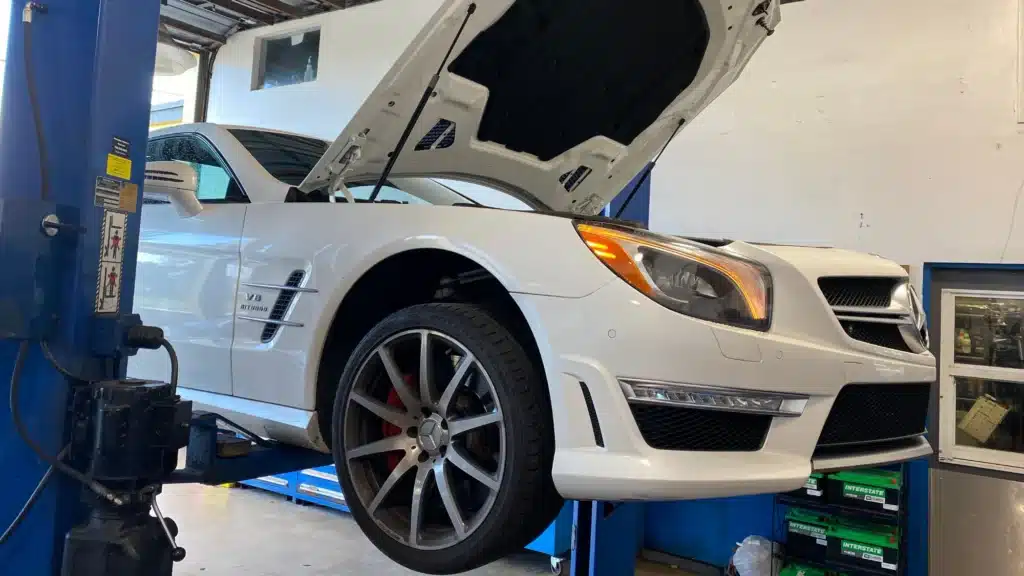 Mercedes-Benz undergoing professional repair and maintenance